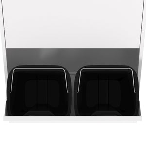 Abfalleimer Metall 4 Fächer 68L weiss