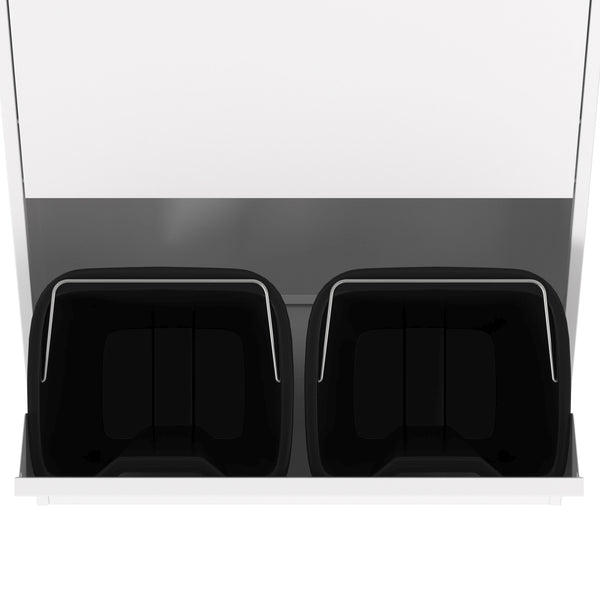 Abfalleimer Metall 4 Fächer 68L weiss