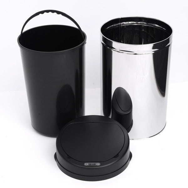 Poubelle automatique avec capteur infrarouge, 30 L et bac intérieur.