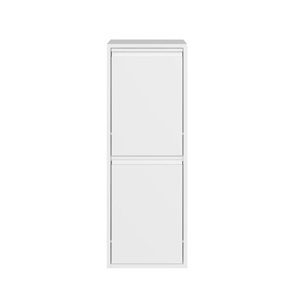 Abfalleimer Metall 2 Fächer 30L weiss