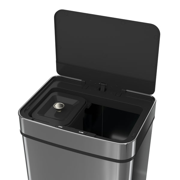 Abfalleimer mit Sensor 72L silber