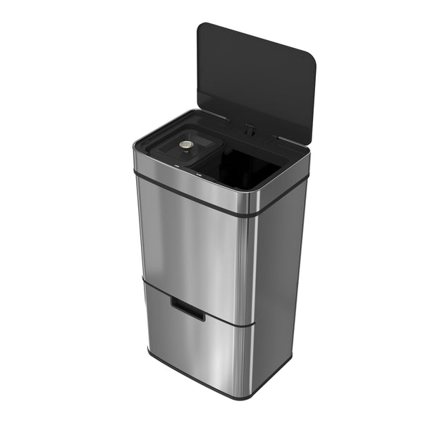 Abfalleimer mit Sensor 72L silber