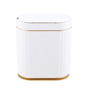 Poubelle à capteur blanche/dorée de 7 L