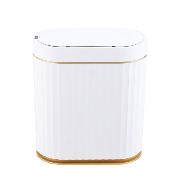 Poubelle à capteur blanche/dorée de 7 L