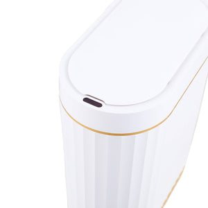 Poubelle à capteur blanche/dorée de 7 L