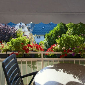 Relaxdays - Klemmmarkise für Balkon, 250 x 120 cm, Anthrazit/Schwarz/Weiß