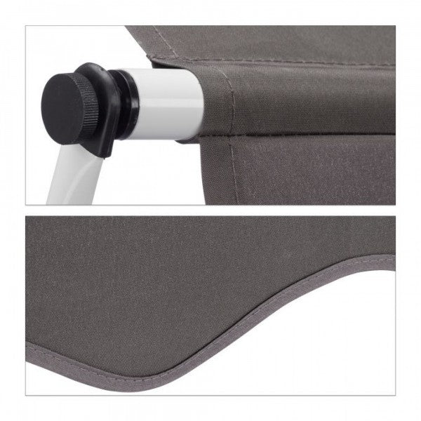 Relaxdays - Klemmmarkise für Balkon, 250 x 120 cm, Anthrazit/Schwarz/Weiß