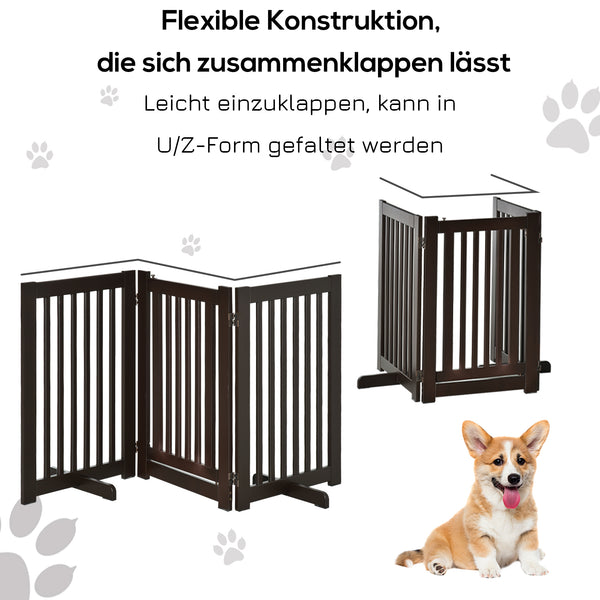 Absperrgitter Holz Freistehendes Schutzgitter für Hunde 155x1.5x76cm