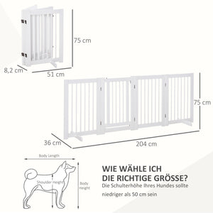 Absperrgitter Hunde 75cm Schutzgitter aus Holz Freistehend
