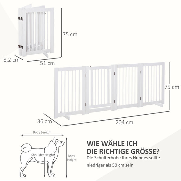 Absperrgitter Hunde 75cm Schutzgitter aus Holz Freistehend