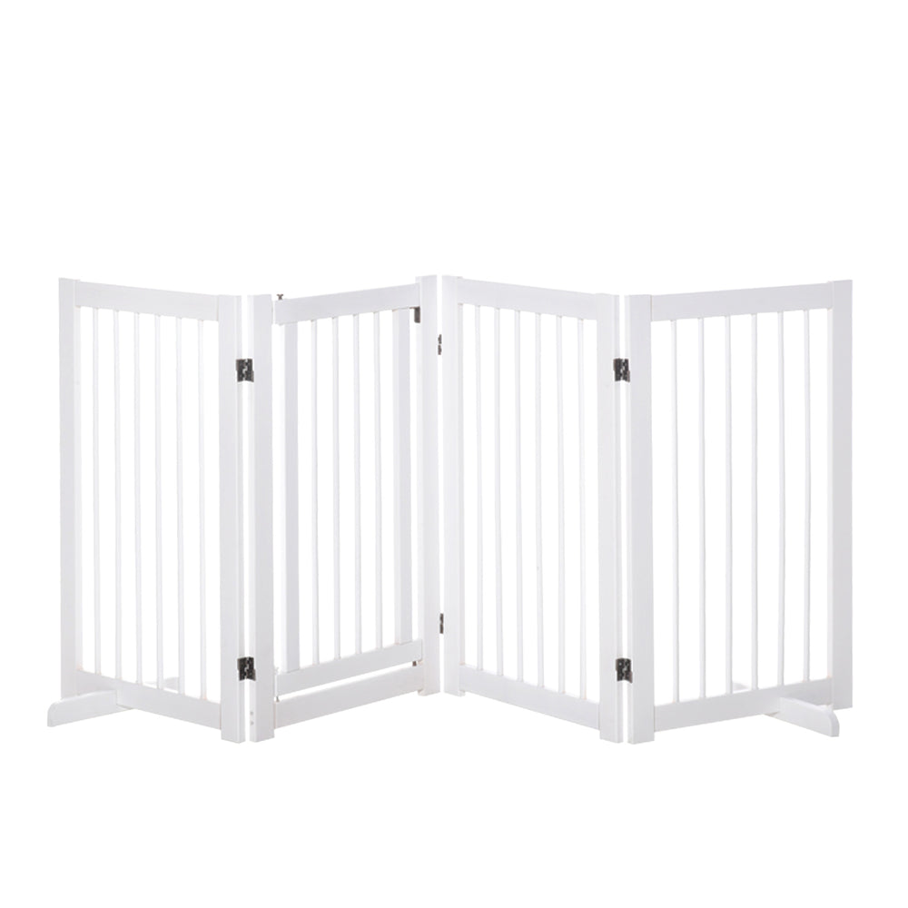 Barrière de sécurité pour chien de 91 cm, en bois, autoportante.