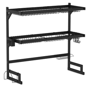 Abtropfgestellt Metall 2 Etagen 85 x 32 x 80 cm schwarz