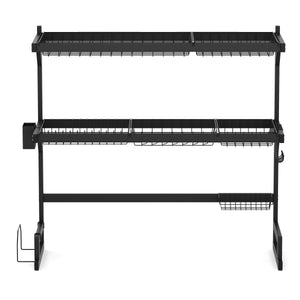 Abtropfgestellt Metall 2 Etagen 85 x 32 x 80 cm schwarz