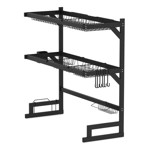 Abtropfgestellt Metall 2 Etagen 85 x 32 x 80 cm schwarz