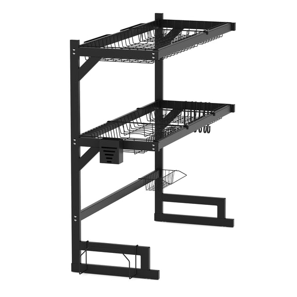 Abtropfgestellt Metall 2 Etagen 85 x 32 x 80 cm schwarz