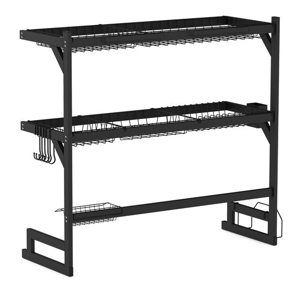 Abtropfgestellt Metall 2 Etagen 85 x 32 x 80 cm schwarz