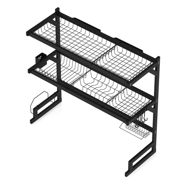 Abtropfgestellt Metall 2 Etagen 85 x 32 x 80 cm schwarz