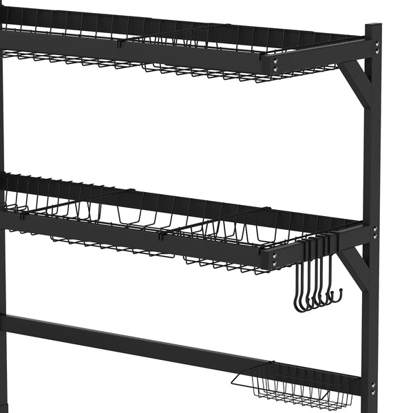 Abtropfgestellt Metall 2 Etagen 85 x 32 x 80 cm schwarz