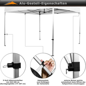 INSTENT® - Faltpavillon ''PRO'' 3x3, Trolley, Alu, grün, 4ST
