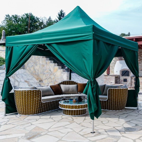 INSTENT® - Faltpavillon ''PRO'' 3x3, Trolley, Alu, grün, 4ST