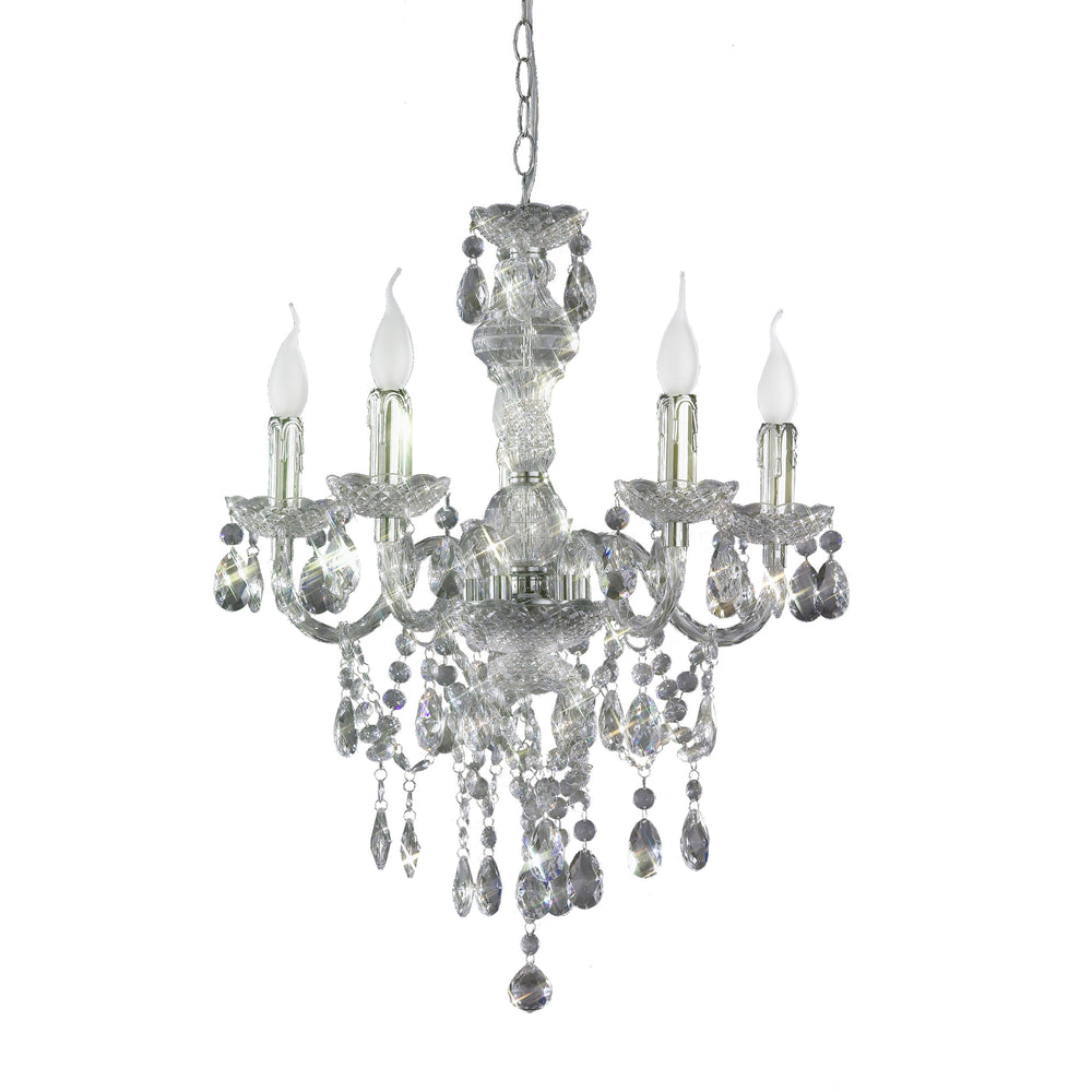 Acryl Kronleuchter 5-flammig ~ klar