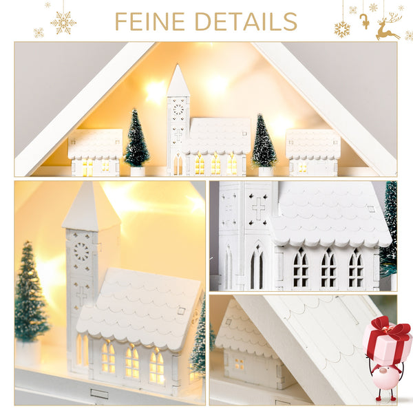 Adventskalender Holz mit Lichter 39 cm x 9 cm x 42 cm