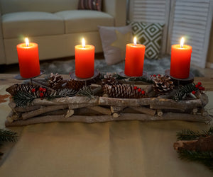 Adventskranz Weihnachtsdeko 50cm Kerzen rot