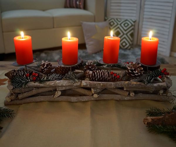 Adventskranz Weihnachtsdeko 50cm Kerzen rot