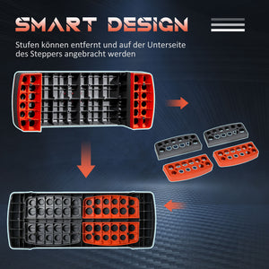 Stepper aerobico, step board, altezza regolabile, 3 livelli