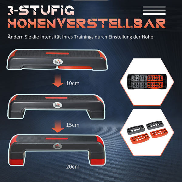 Stepper aerobico, step board, altezza regolabile, 3 livelli