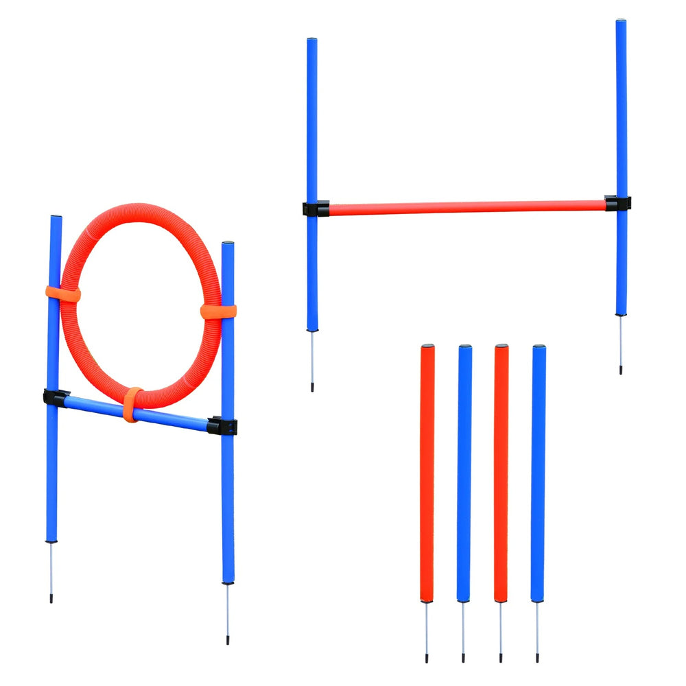 Set di addestramento per cani Agility slalom + ostacolo + anello di salto incl. borsa