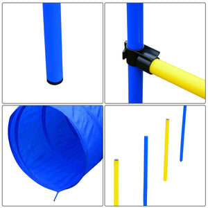 Agility Hundetrainingsset Tunnel + Slalom + Hürde inkl. Tasche