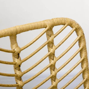Boho Esszimmerstühle Set - 2er-Set Akzentstühle aus PE-Rattan Natur + Schwarz