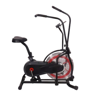Airbike cross trainer with air resistance