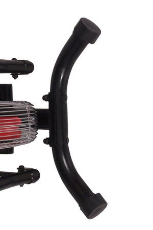 Airbike cross trainer with air resistance