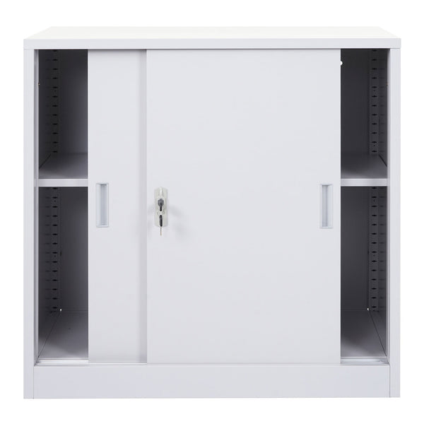 Aktenschrank Boston mit Schiebetüren 90x90x45cm grau