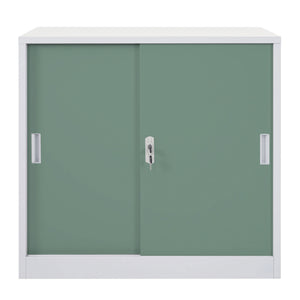 Aktenschrank Boston mit Schiebetüren 90x90x45cm grün