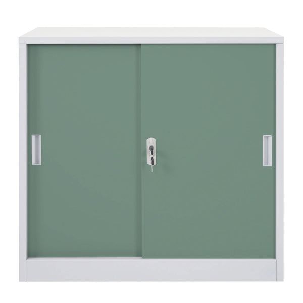 Aktenschrank Boston mit Schiebetüren 90x90x45cm grün