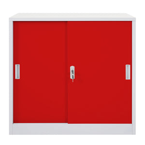 Aktenschrank Boston mit Schiebetüren 90x90x45cm rot