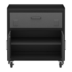Aktenschrank MAKSIMUS 2 Türen 1 Schublade 77 x 80 cm anthrazit/schwarz