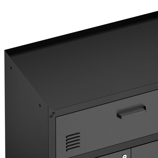 Aktenschrank MAKSIMUS 2 Türen 1 Schublade 77 x 80 cm anthrazit/schwarz