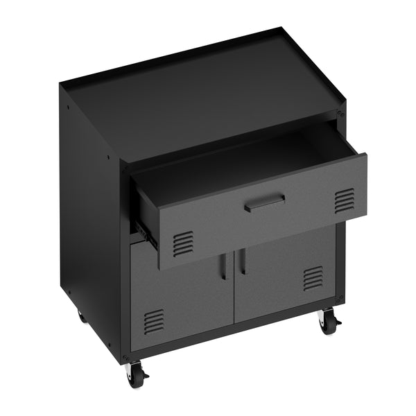 Aktenschrank MAKSIMUS 2 Türen 1 Schublade 77 x 80 cm anthrazit/schwarz