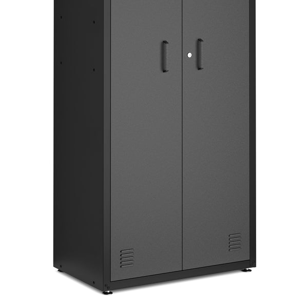 Aktenschrank MAKSIMUS 77 x 190 cm anthrazit/schwarz