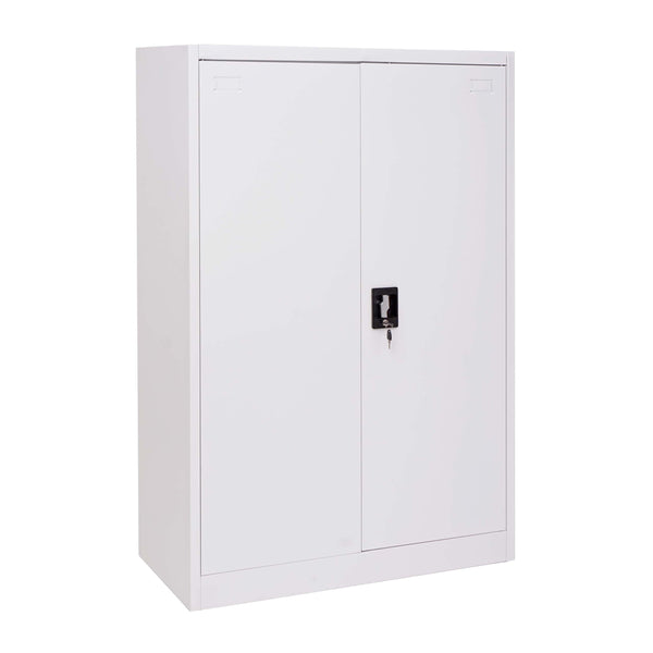 Aktenschrank Stahlschrank Büroschrank, 2 Türen 140x90cm weiss