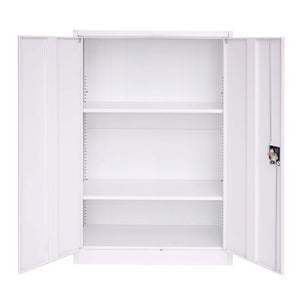 Aktenschrank Stahlschrank Büroschrank, 2 Türen 140x90cm weiss