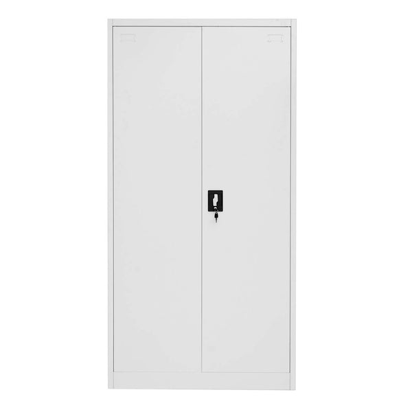 Aktenschrank Stahlschrank Büroschrank, 2 Türen 185x90cm grau