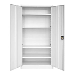 Aktenschrank Stahlschrank Büroschrank, 2 Türen 185x90cm grau