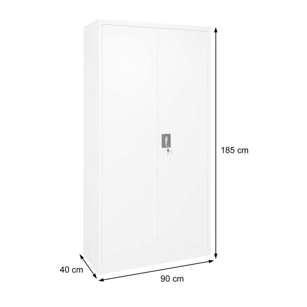 Aktenschrank Stahlschrank Büroschrank, 2 Türen 185x90cm grau