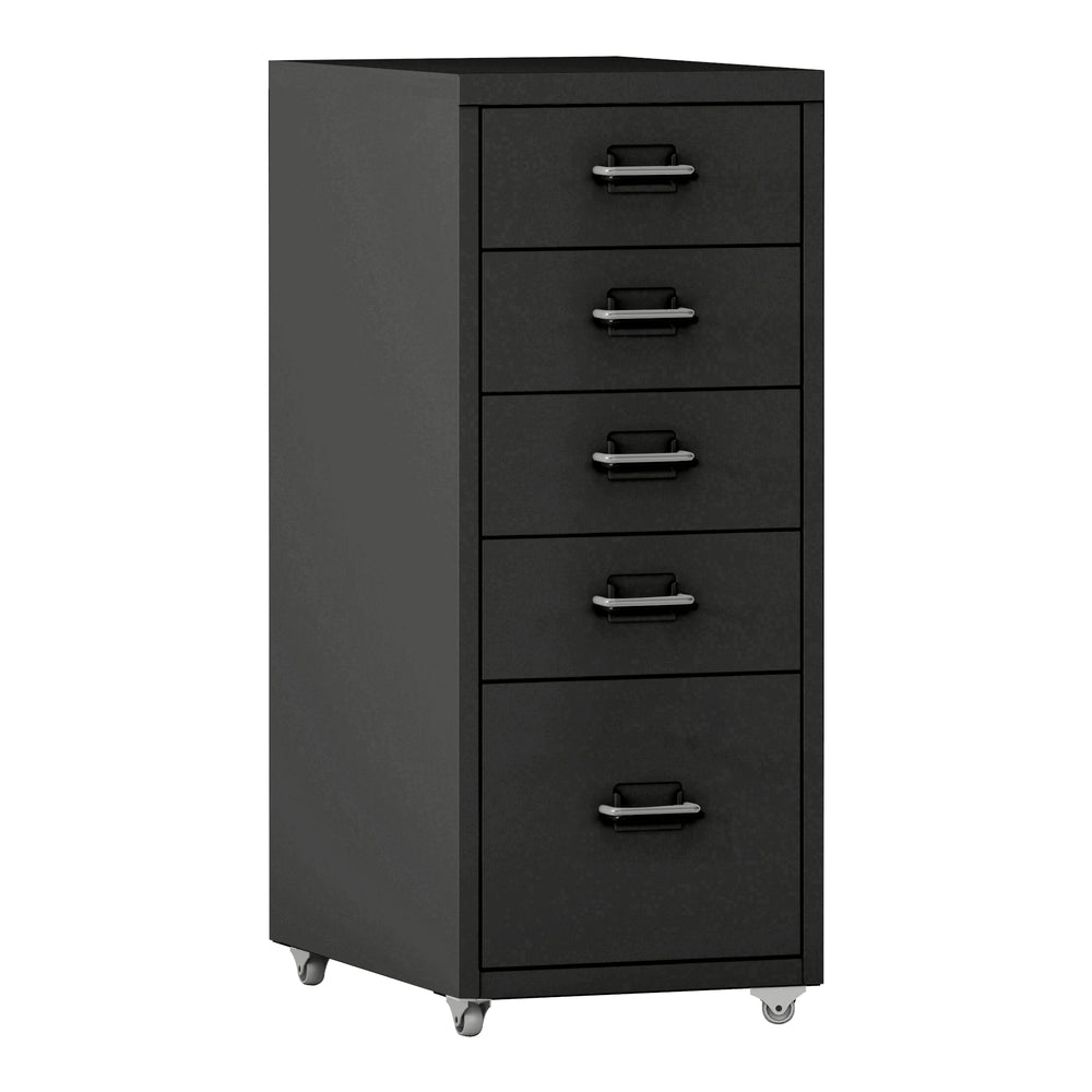 Kökar steel rolling container with 5 drawers, black