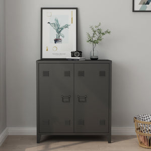 Metallschrank Kommode Oripää 90x80x33cm Schwarz